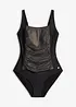 Maillot 1 pièce sculptant à empiècement brillant, maintien modéré, bonprix