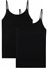 Lot de 2 tops à fines bretelles 100% coton, bonprix