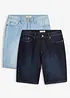 Lot de 2 bermudas en jean extensible, regular, bonprix