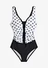 Maillot 1 pièce sculptant à fronces, maintien modéré, bonprix