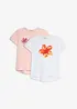 Shirt aus elastischem Bio-Baumwoll-Mix (2er Pack), bonprix