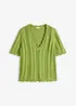 T-shirt en maille à décolleté plongeant, bonprix