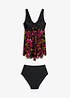 Tankini long avec mesh imprimé (ens. 2 pces), bonprix