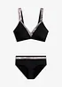 Bikini mit silberfarbenen Einsätzen (2-tlg.Set), bonprix