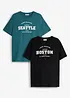 Lot de 2 T-shirts 100% coton, bonprix