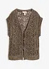 Ajour-Strickweste mit Viskose und Glitzergarn, bonprix