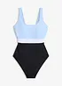 Maillot 1 pièce séchage rapide, color-block, bonprix