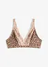 Soutien-gorge bralette sans armatures avec doublure douce et imprimé léopard, bonprix