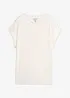 T-shirt 100% lin avec broderie, bonprix