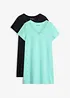 Lot de 2 chemises de nuit 100% coton, bonprix
