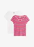 Lot de 2 T-shirts 100% coton, bonprix