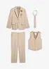 Costume 4 pièces avec gilet sans manches et cravate, regular, bonprix