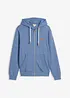 Sweat zippé à capuche et détails enduits, bonprix