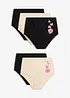 Lot de 5 slips taille haute coton, bonprix