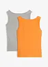 Tanktop mit U-Boot-Ausschnitt (2er Pack), bonprix