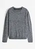 Pull en maille chinée à col rond, bonprix