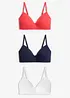 Lot de 3 soutiens-gorge coton à coques sans armatures, bonprix