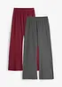 Lot de 2 pantalons évasés en jersey coton extensible, bonprix