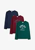 Langarmshirt aus weicher Bio Baumwolle(3er Pack), bonprix