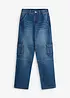 Loose-Fit-Cargojeans mit verstellbarem Bund, Straight, bonprix