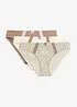 Slip mit femininem Druck (3er Pack), bonprix
