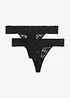 Lot de 2 tangas en dentelle, bonprix