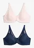 Lot de 2 soutiens-gorge à armatures avec mesh, bonprix