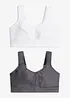 Lot de 2 soutiens-gorge de sport, maintien modéré, bonprix
