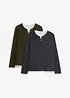 2 in 1 Langarmshirt (2er Pack), bonprix