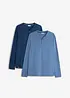 Langarm-Henleyshirt aus reiner Bio-Baumwolle (2er Pack), bonprix