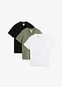 T-Shirt mit V-Ausschnitt aus reiner Bio-Baumwolle(3er Pack), bonprix