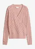 Ajour-Pullover in Wickeloptik, bonprix