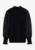 Pull col roulé avec manches en mousseline, bonprix