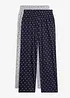 Lange Pyjamahose aus reiner Baumwolle (2er Pack), bonprix