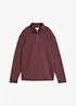 Sweat col zippé en interlock 100% coton, bonprix