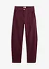 Pantalon barrel taille haute en twill, bonprix
