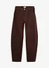 Pantalon barrel taille haute en twill, bonprix