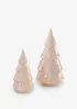 Lot de 2 sapins déco avec flocons de neige, bonprix