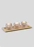 Plateau avec 3 porte-bougie chauffe-plat, bonprix