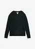 Pull en maille chinée à col rond, bonprix