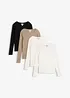 Rippshirt aus reiner Bio-Baumwolle  (4er Pack), bonprix