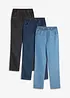 Regular Fit Schlupfhose aus reiner Baumwolle, Straight (3er-Pack), bonprix