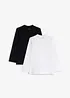 Langarmshirt aus elastischem Bio-Baumwoll-Mix (2er Pack), bonprix