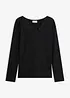 Shirt aus Single Jersey und Spitze im V-Ausschnitt, bonprix
