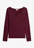 Shirt aus Single Jersey und Spitze im V-Ausschnitt, bonprix