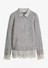 Pull à empiècement chemisier, bonprix