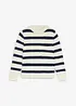 Pull rayé en grosse maille, 100% coton, bonprix