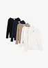 Lot de 5 T-shirts côtelés 100% coton, bonprix