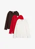 Lot de 3 T-shirts manches longues 100% coton, bonprix