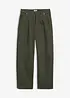Pantalon barrel en twill de coton, taille élastiquée, bonprix